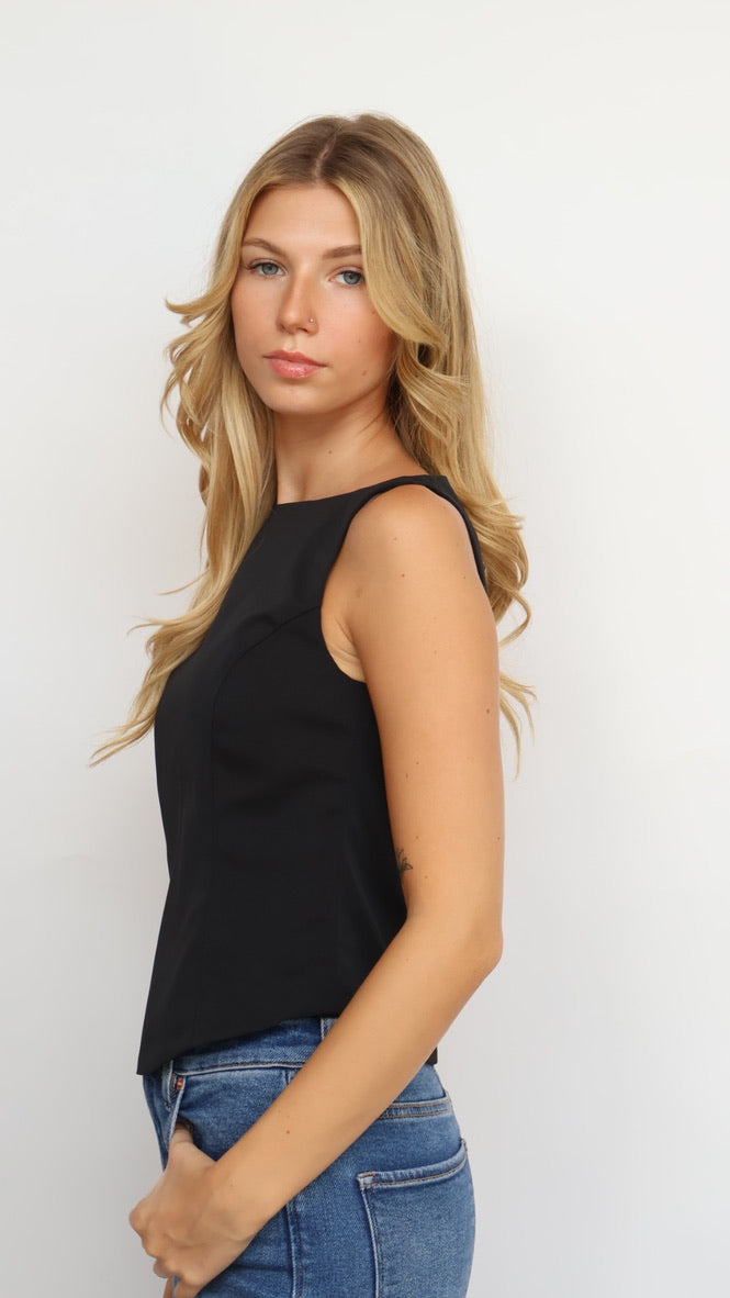 Structured Boat Neck Dress Top