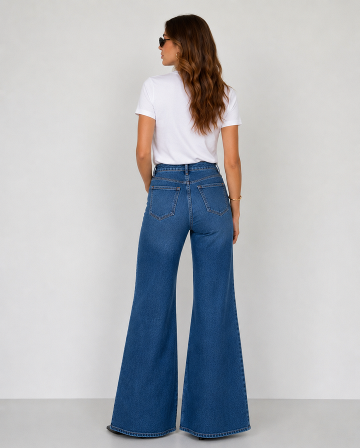 Preorder Dear John Denim Fiona Slim Wide Leg Jeans Midtown