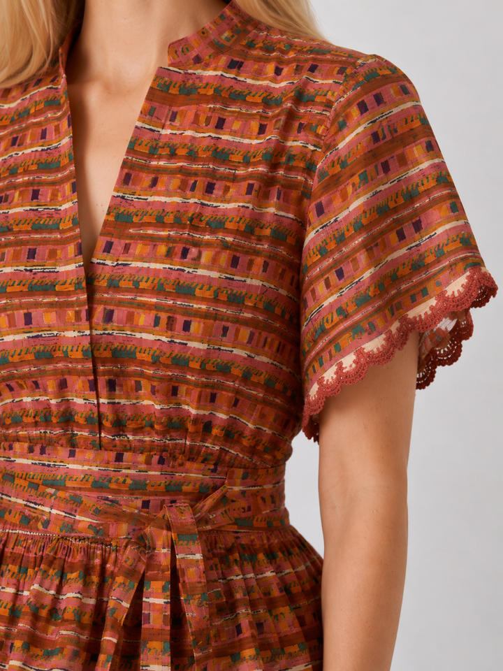 Flutter Sleeve Peplum Printed Top