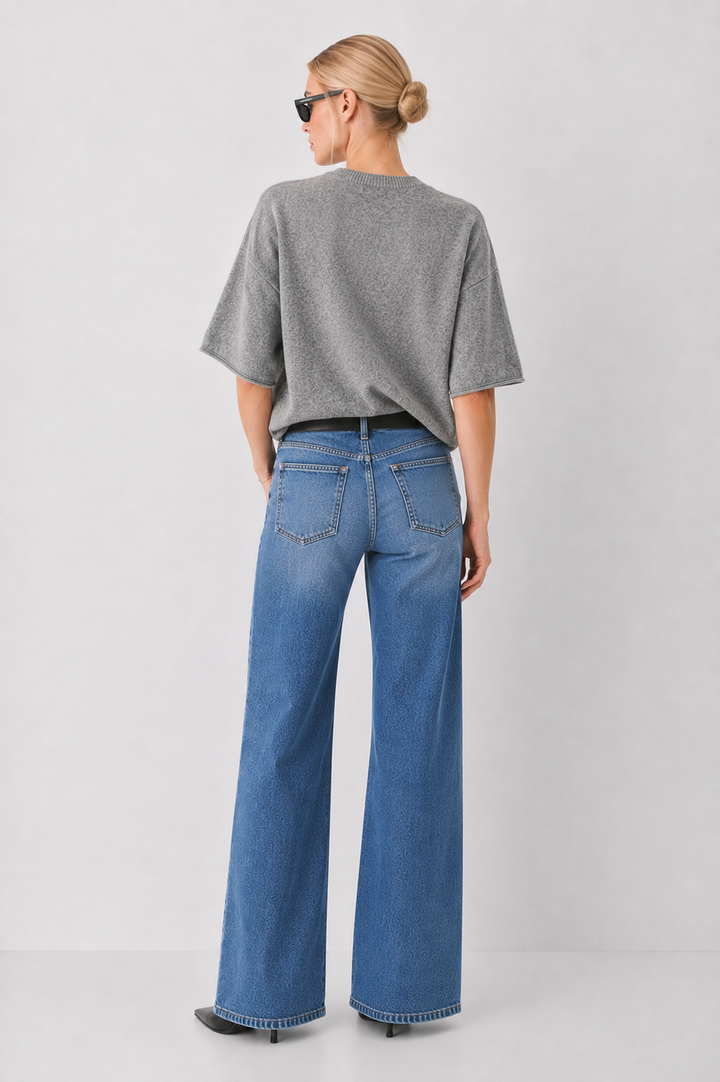 Oversized Short Sleeve Knit Sweater