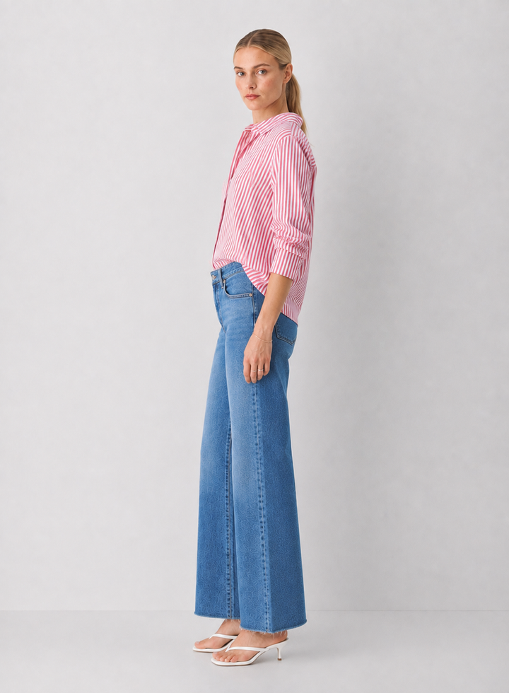 Dear John Lolita Button Up - Salsa Stripe