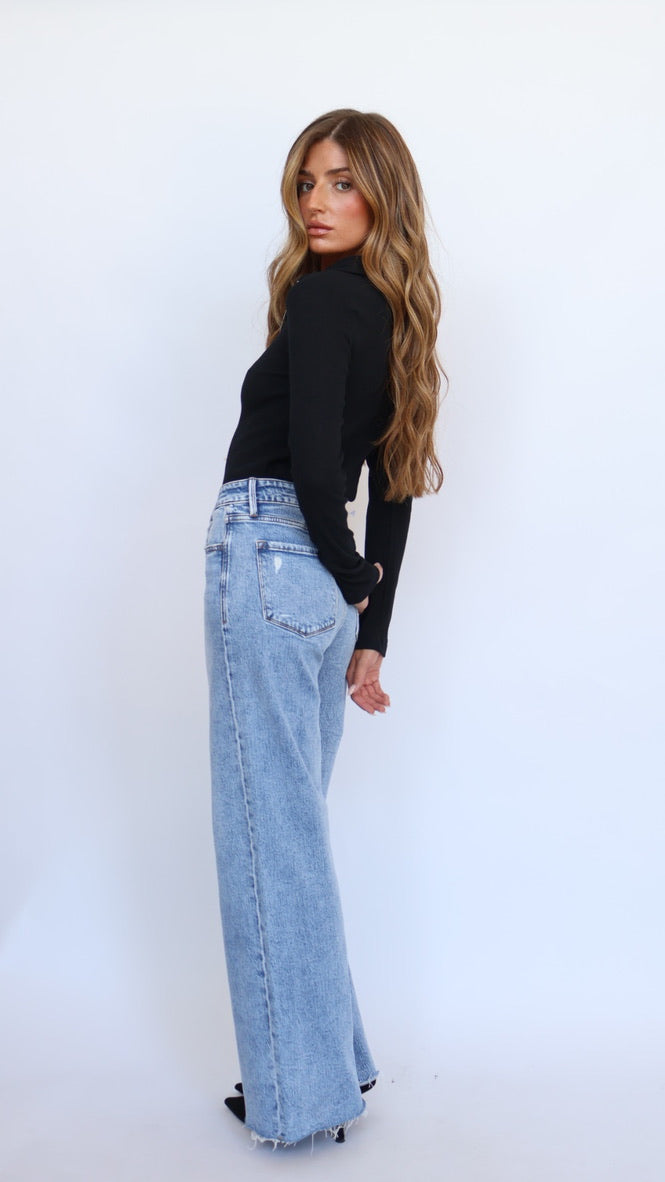 Flying Monkey Jeans Lexie High Rise Full Length Wide Leg