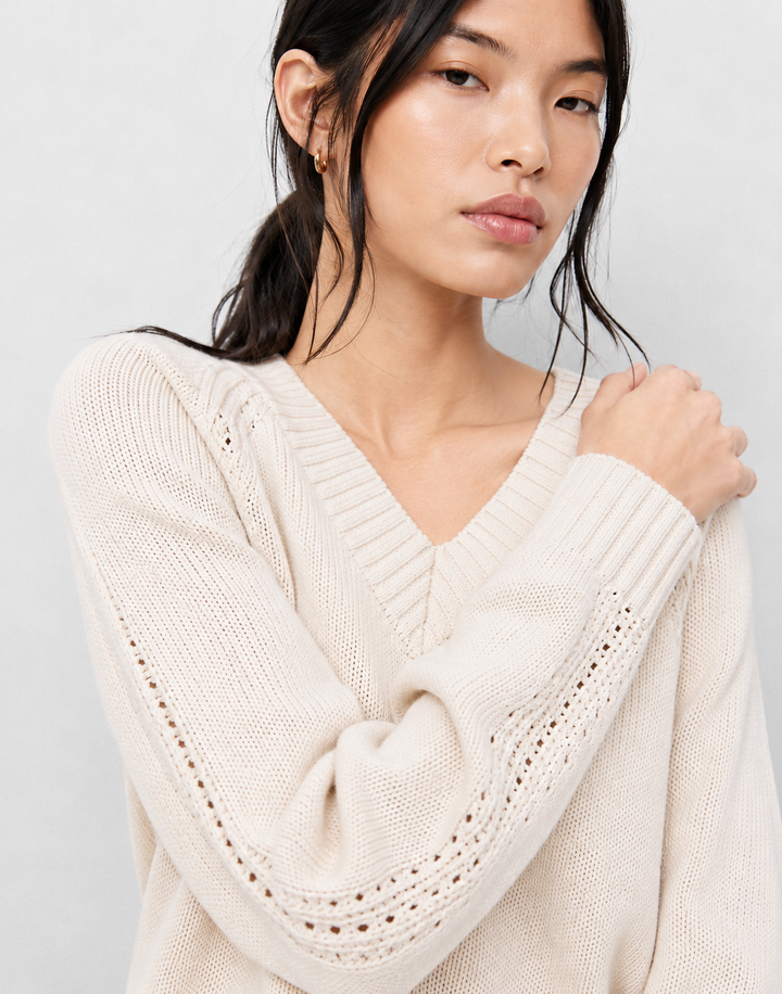 Z Supply Cotton Stratton V-Neck Sweater