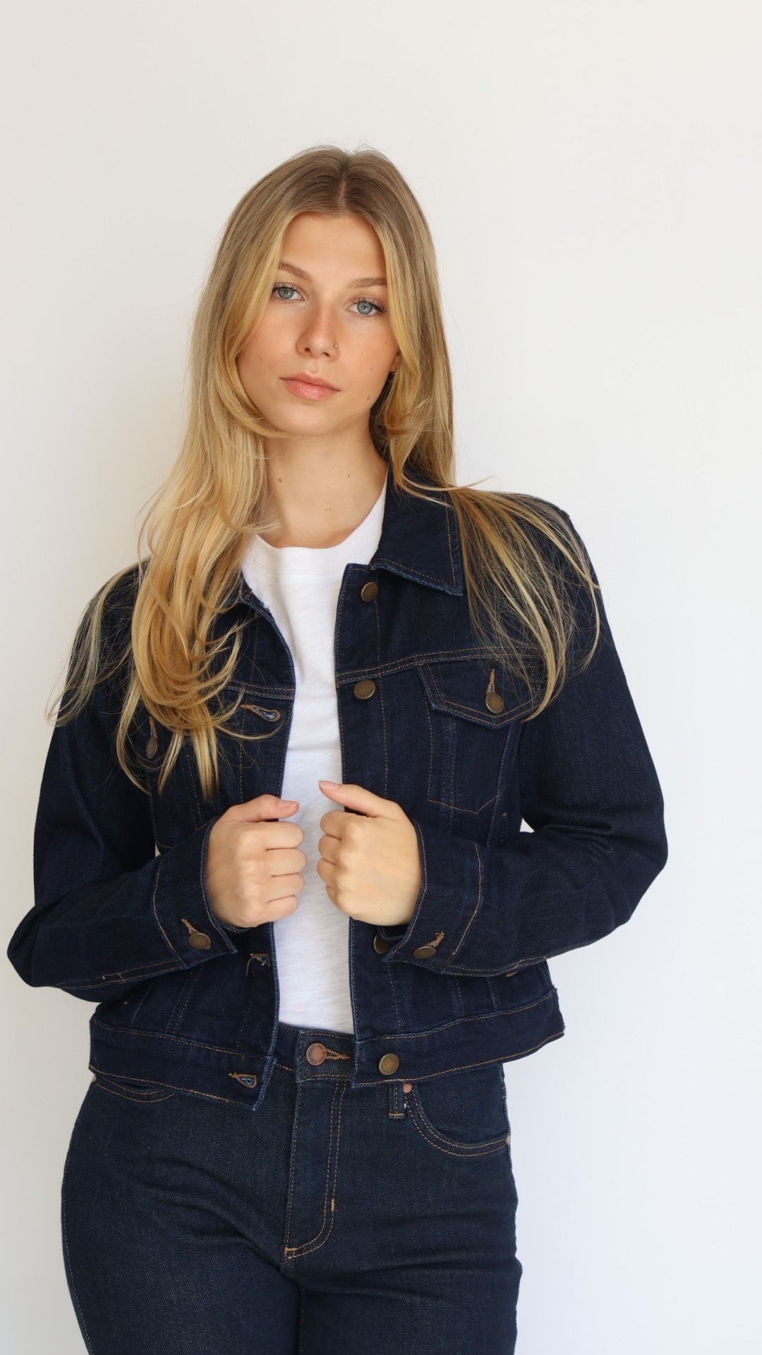 Just Black Denim Stretch Ultra Dark Denim Jacket