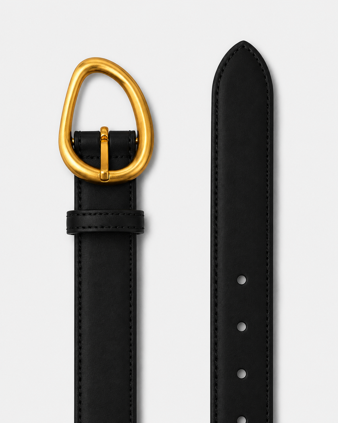 Legendary Solid Brass Leather Belt - Black