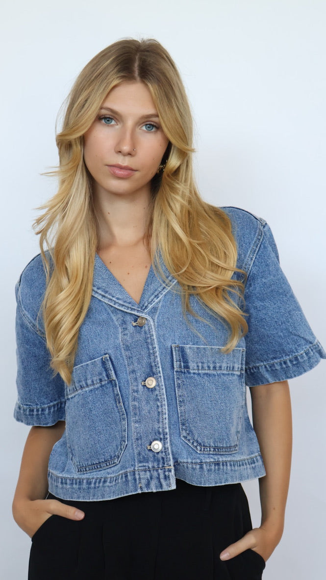 Elan Denim Short Sleeve Shirt Jacket