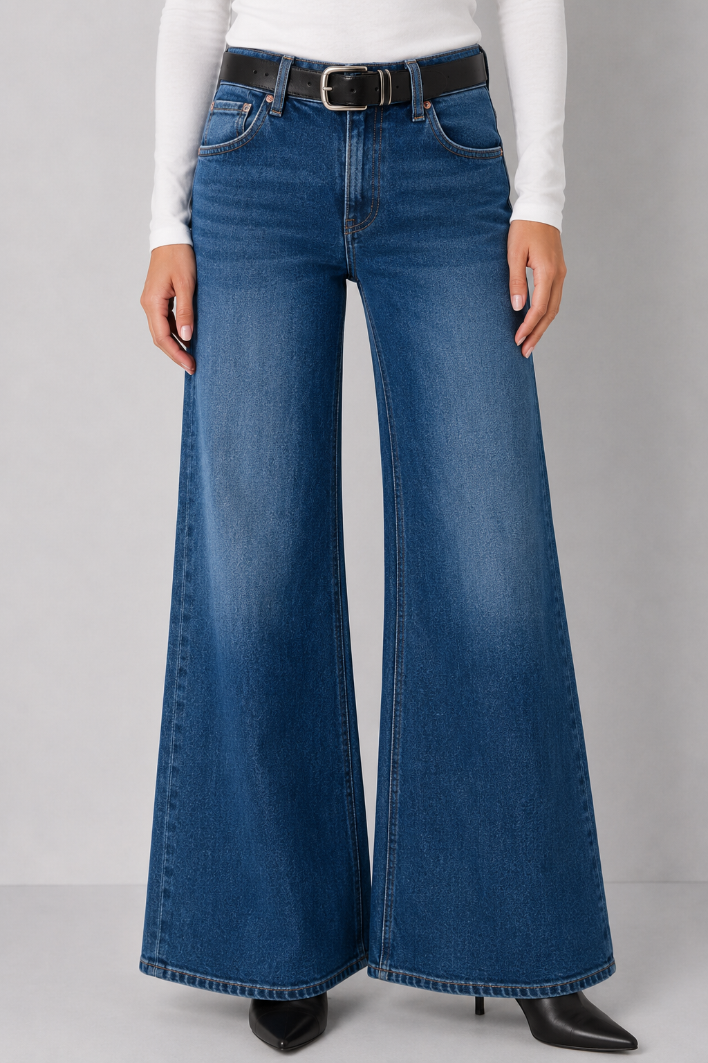 Pistola Vivian Mid Rise Wide Leg Denim