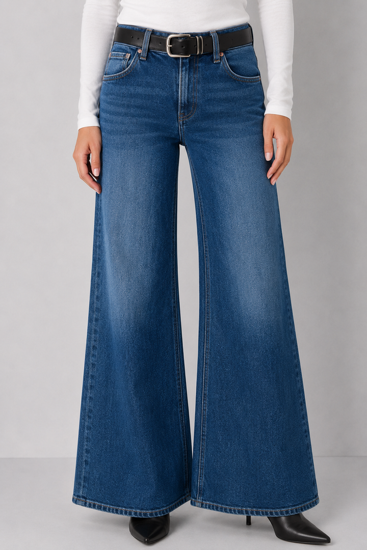 Pistola Vivian Mid Rise Wide Leg Denim
