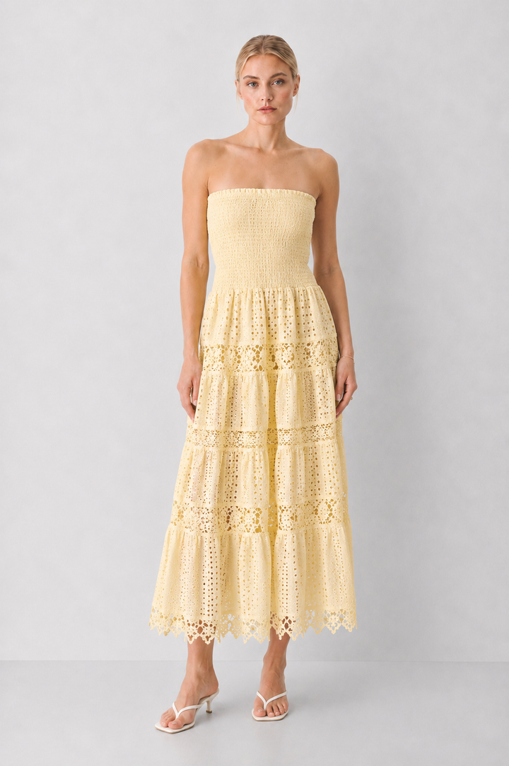 Eyelet Lace Tube Dress