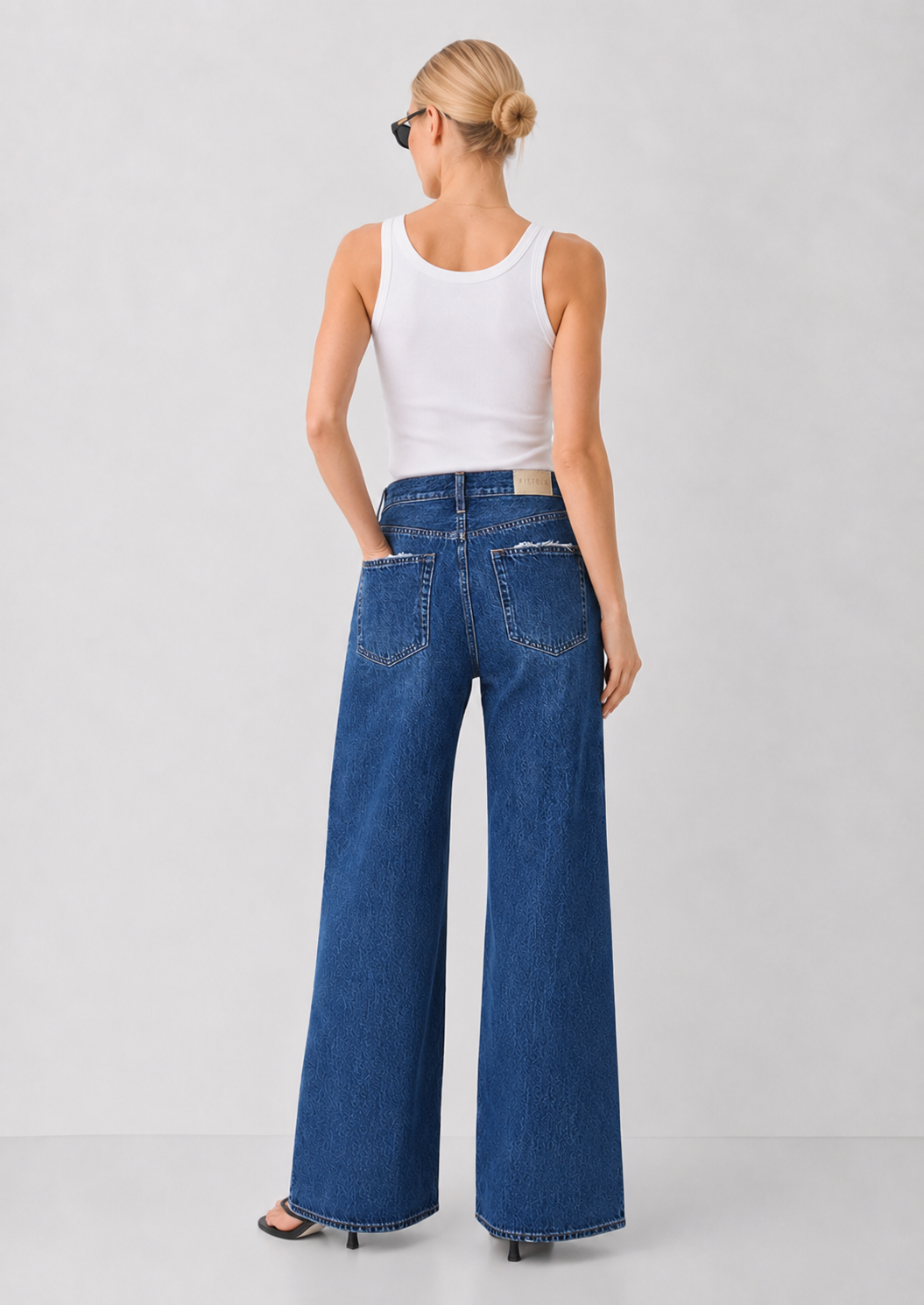 Pistola Tate High Rise Bowed Wide Leg - Fulton