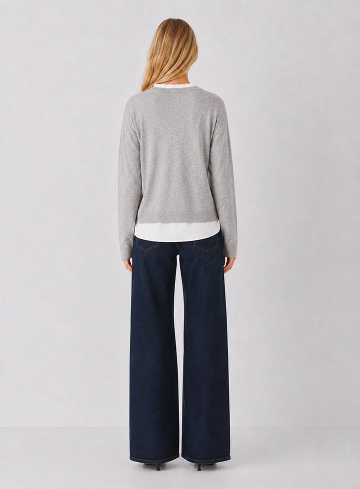 V-Neck Double Layer Sweater