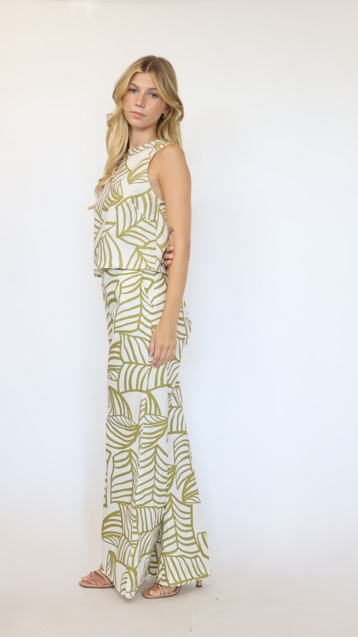 Karine Print Wide Leg Pants