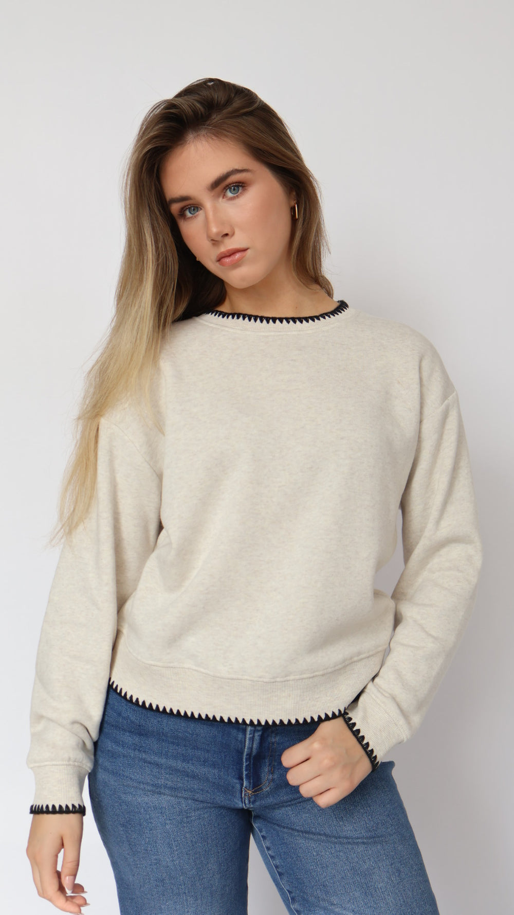Thread & Supply Contrast Stitch Detail Sweatshirt