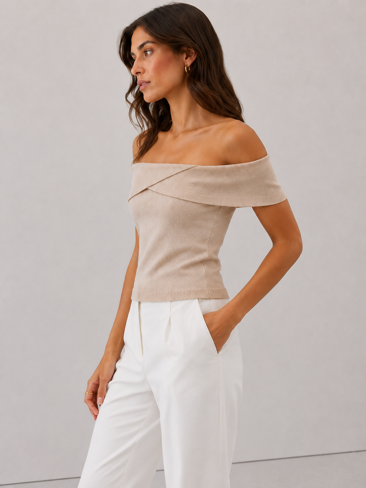 Off The Shoulder Sweater Knit Top