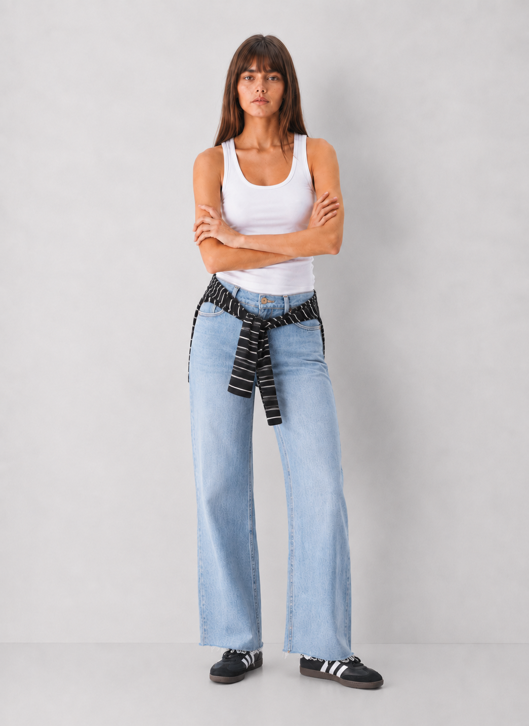 Just Black Denim High Rise Full Length Wide Leg Jeans