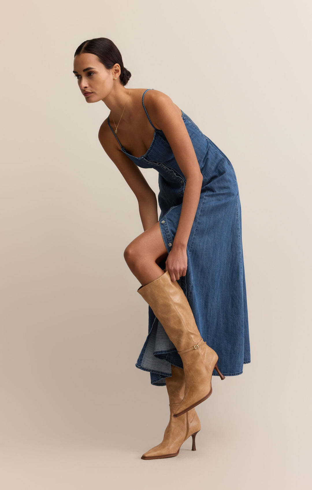 Z Supply Angel Eyes Denim Midi Dress