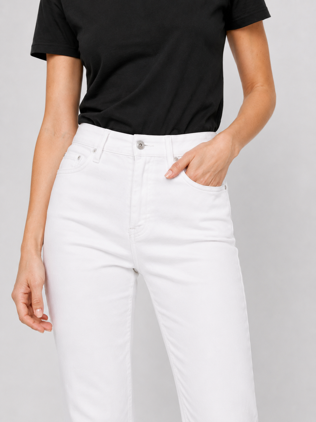 Just Black Denim Tonal Crop Flare Jeans - White