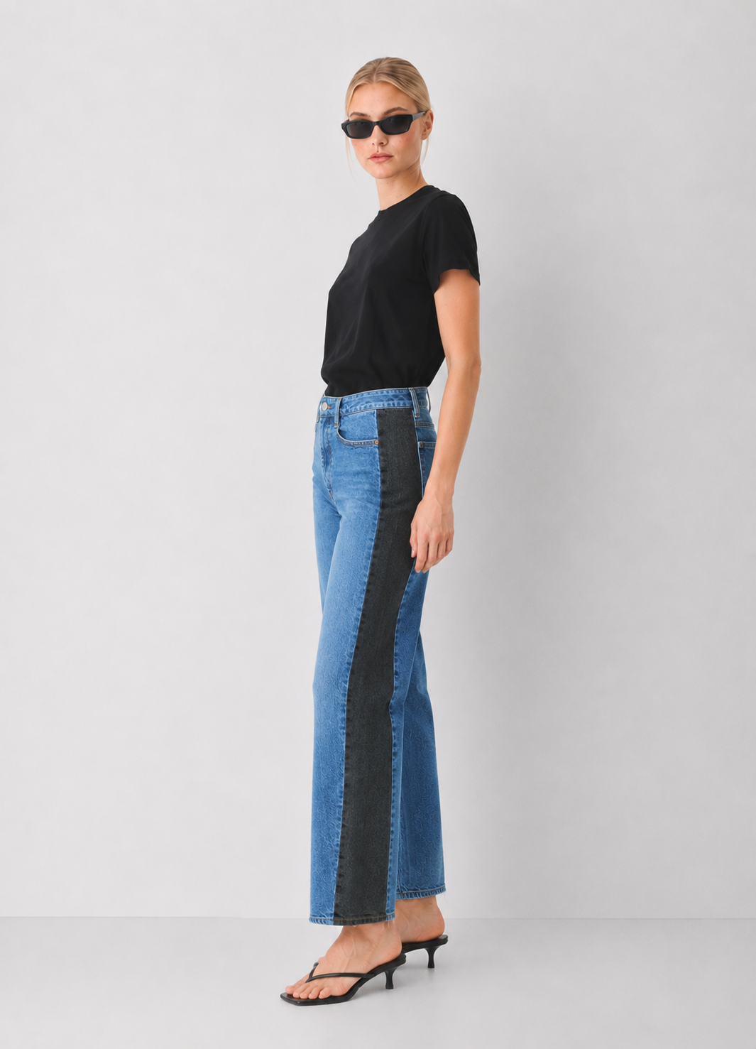 Habitual :Two Tone Ankle Barrel Leg Jeans