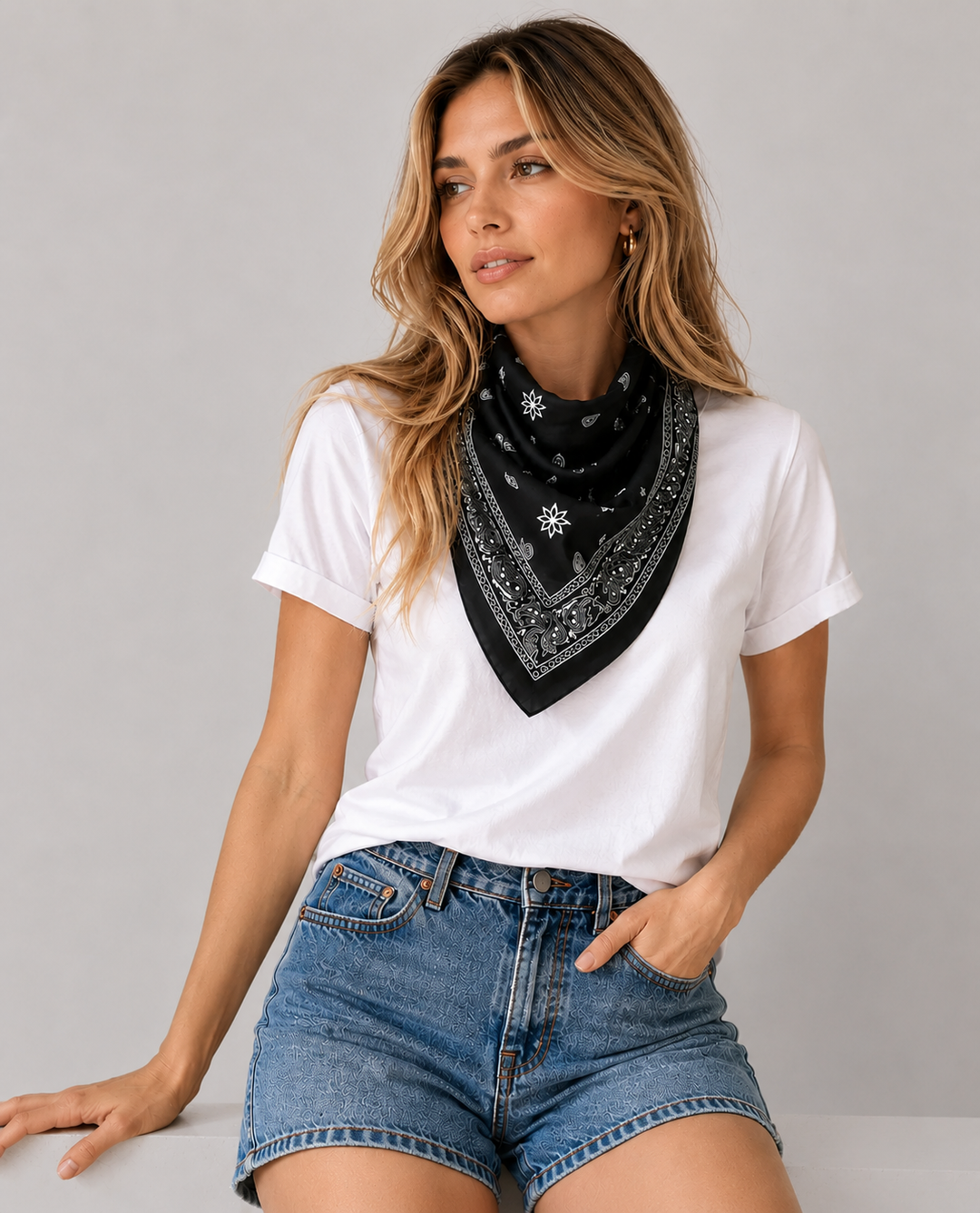 Paisley Square Silk Scarf