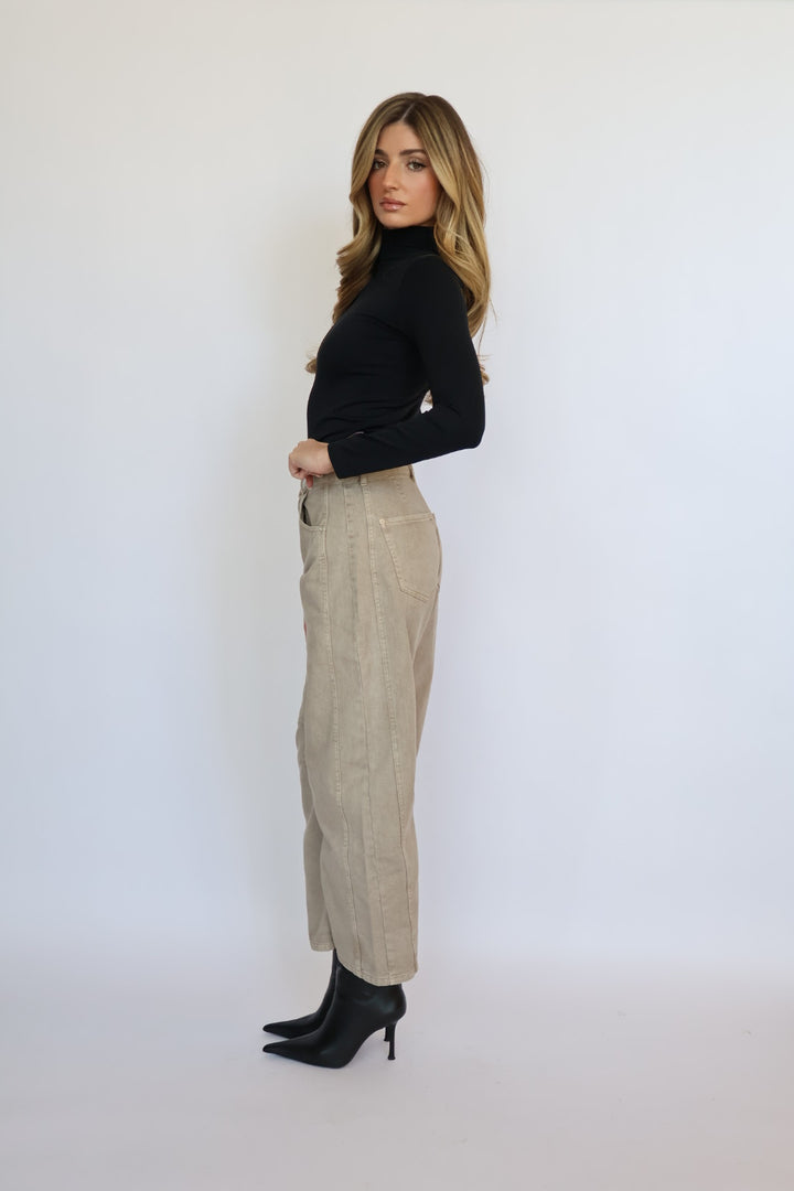 Wide Leg High Waisted Crop Pants