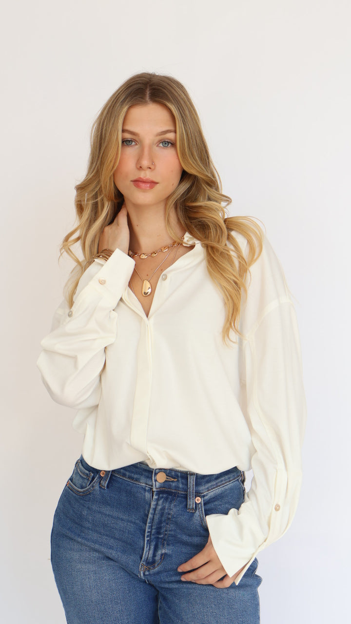 Basic Collar Button Down Shirt