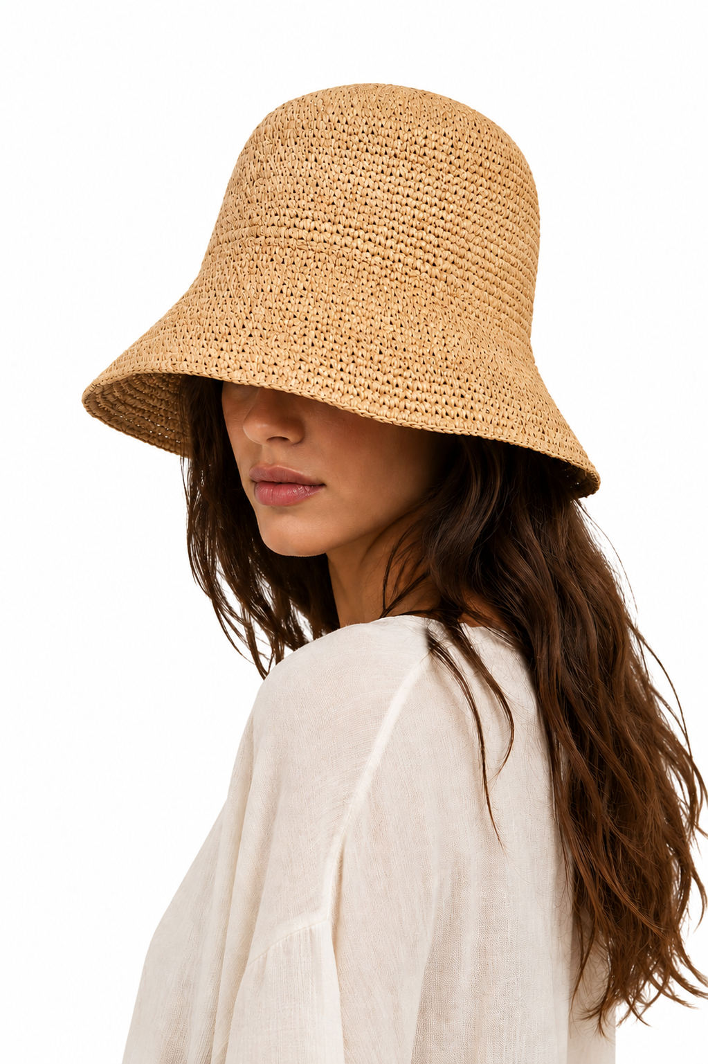 Braided Raffia Bucket Hat
