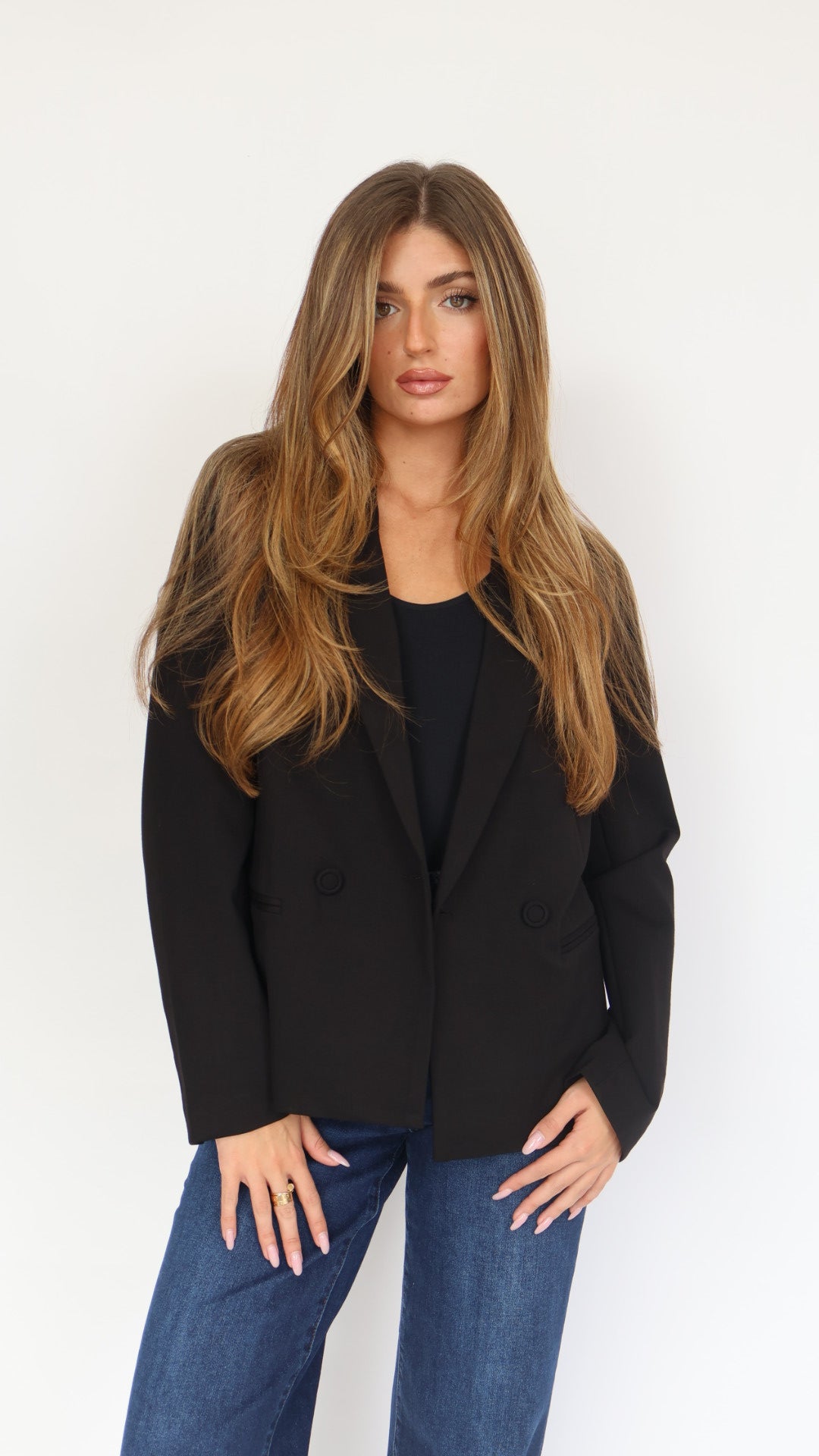 Double Breasted Stretch Blazer