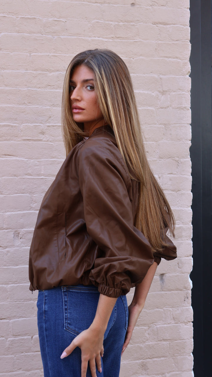 Pinch Vegan Leather Bomber Jacket