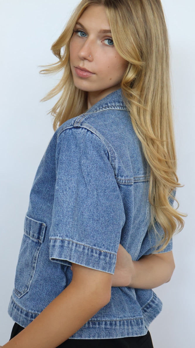 Elan Denim Short Sleeve Shirt Jacket