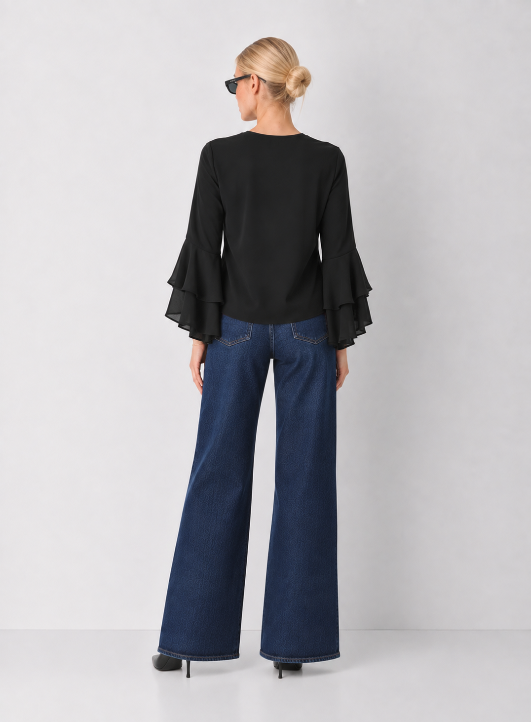 Ruffled Bell Sleeve Blouse
