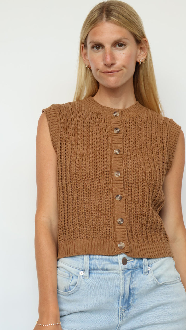 Classic Knit Button-Front Vest