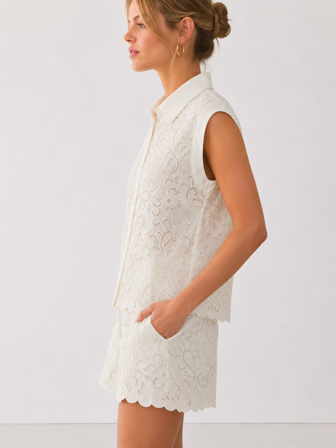 Embroidered Eyelet Shorts