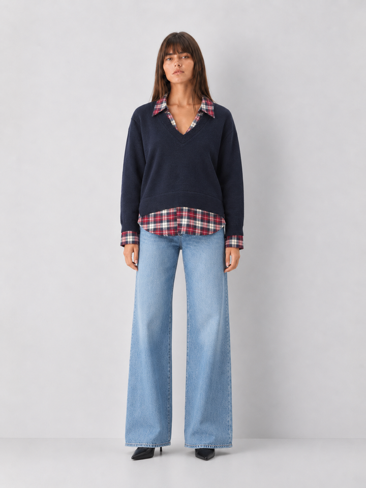 Plaid Layered Sweater