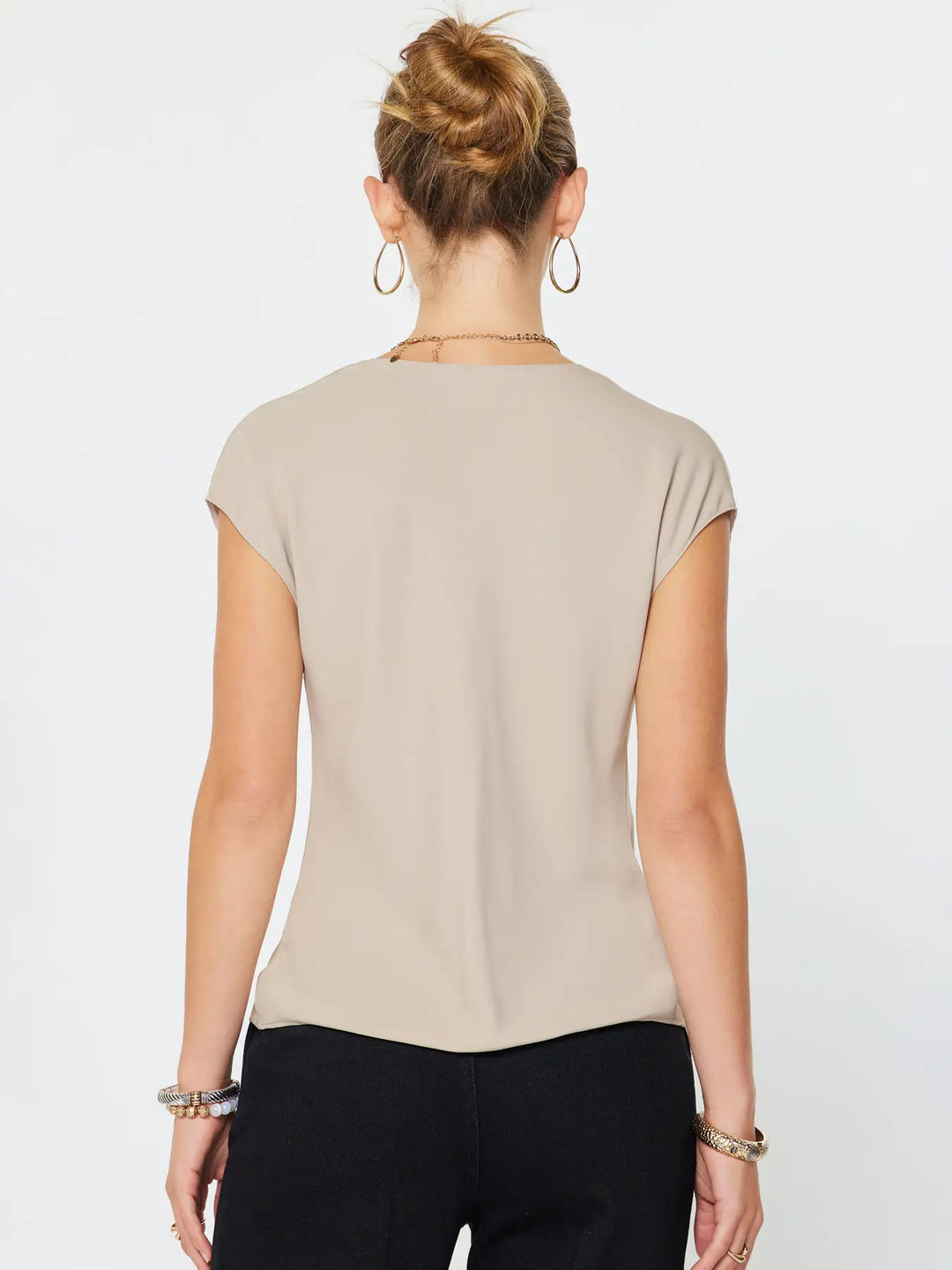 Cowl Neck Dolman Sleeve Top