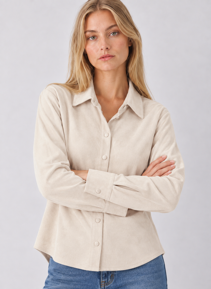 Suede Button-up Shirt