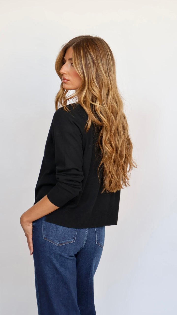 Women’s Crew Neck Sweater with Side Slit