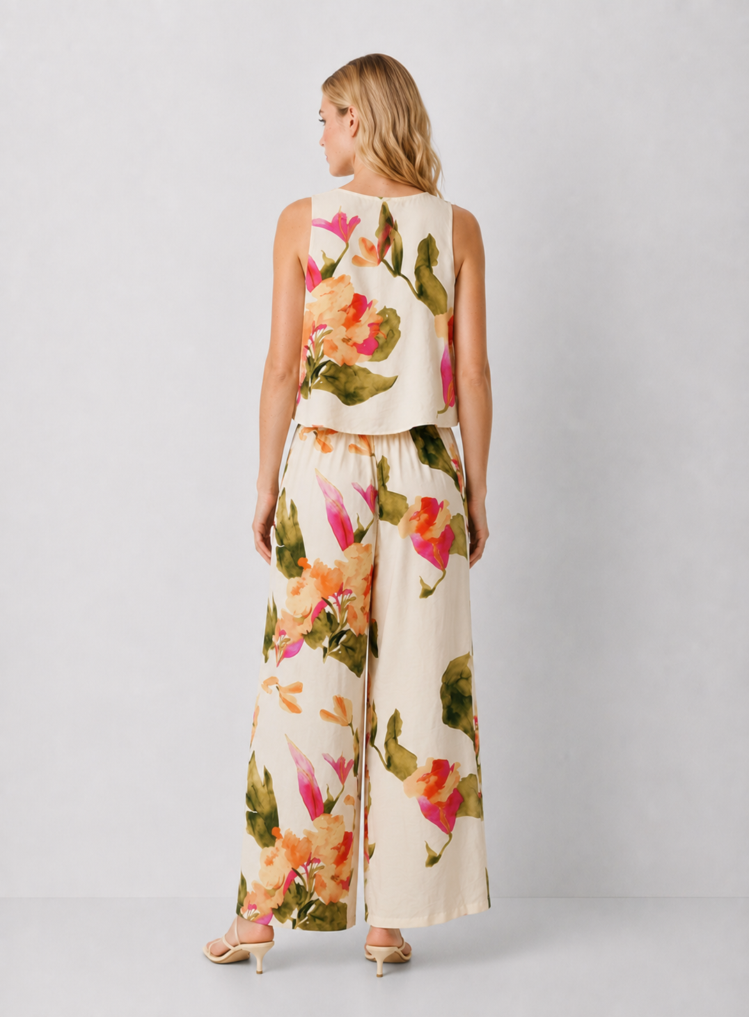 Floral Print Wide Leg Pants