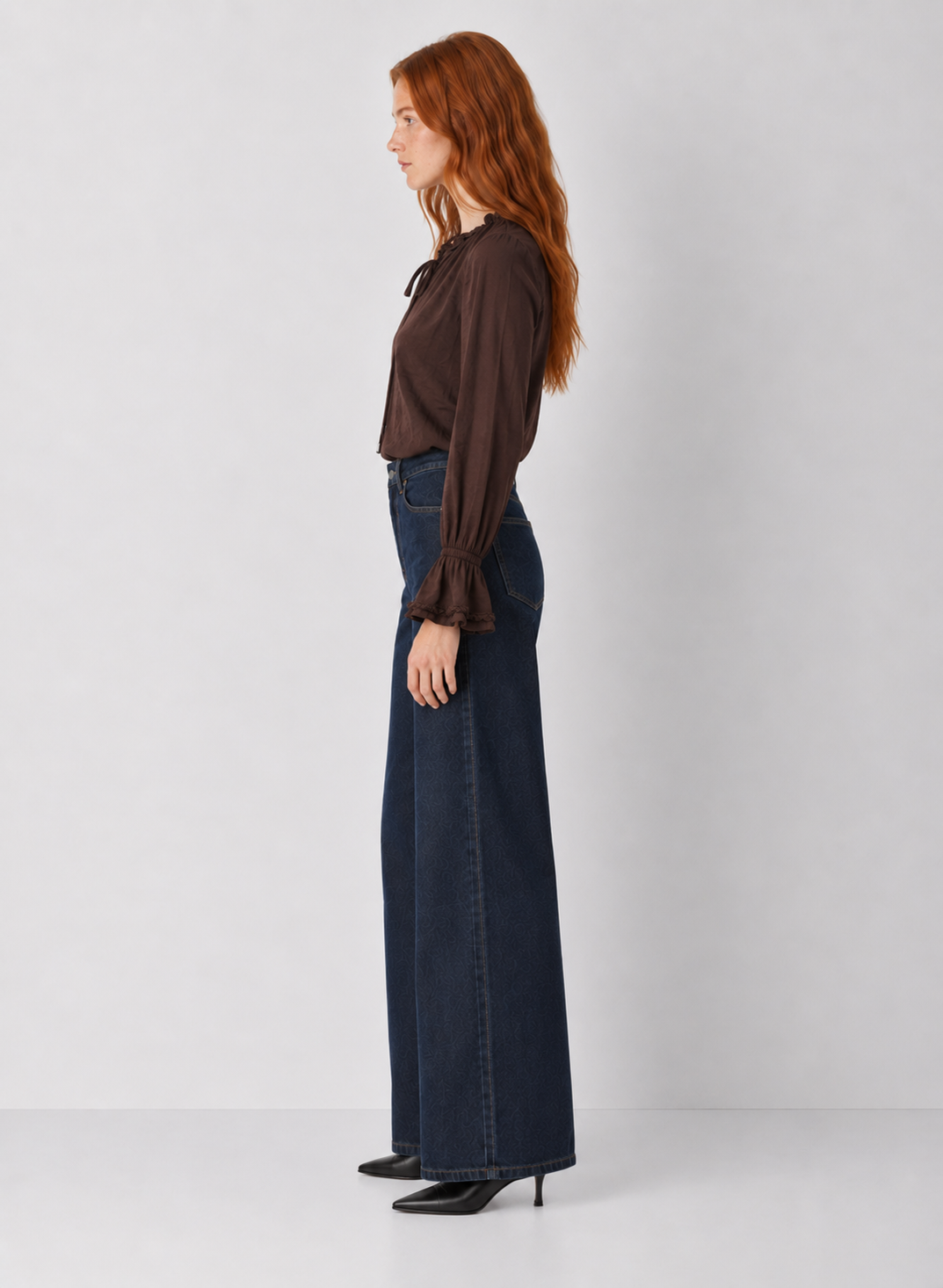 Ruffle Tie Neck Blouse