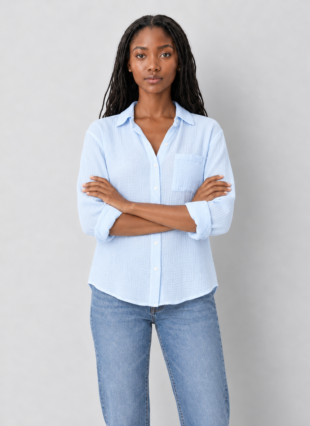 Dear John Gaia Gauze Button Down