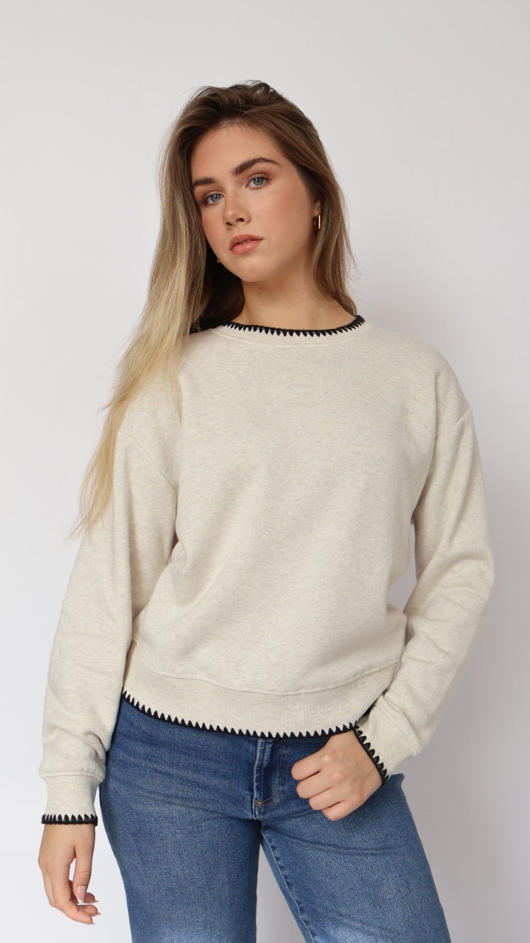 Thread & Supply Contrast Stitch Detail Sweatshirt