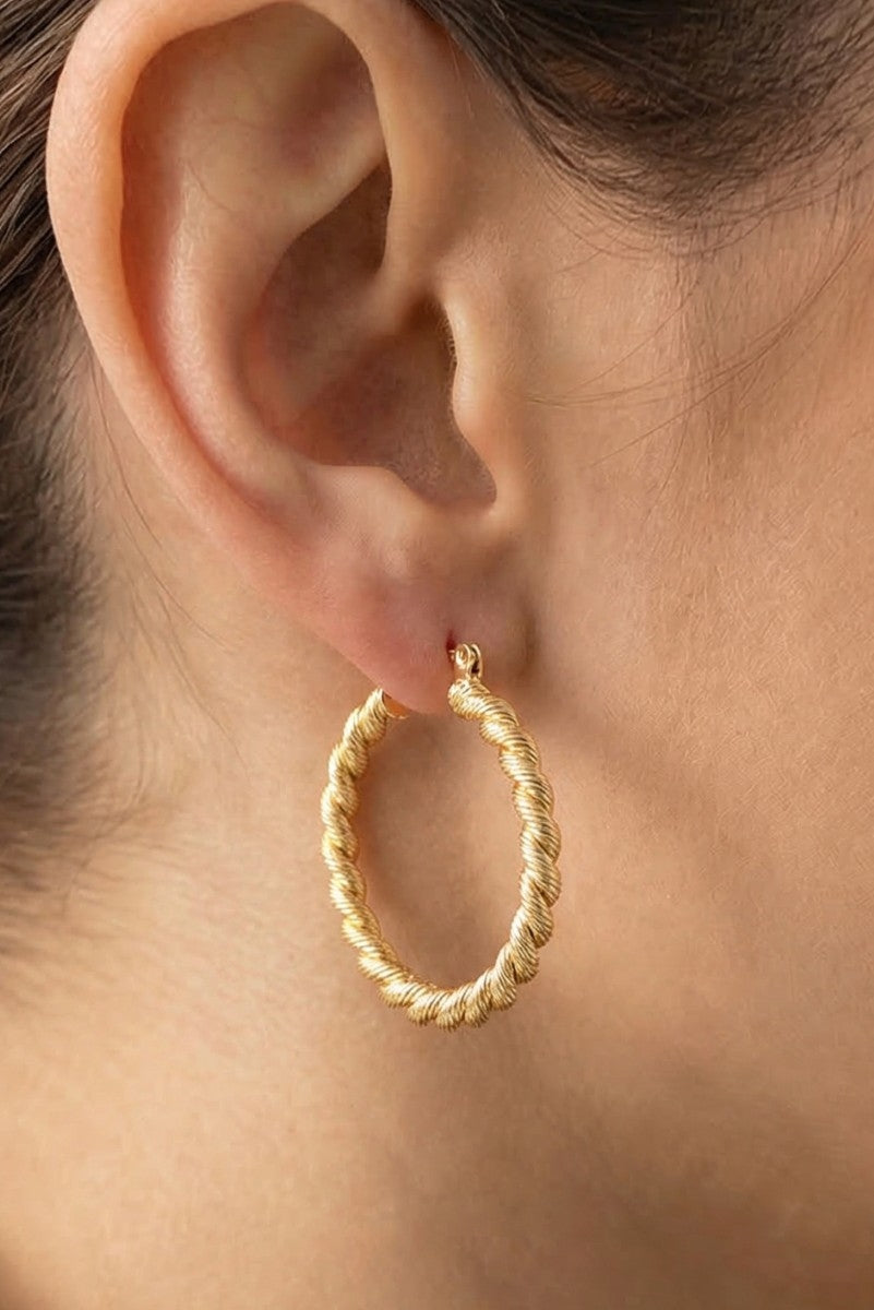 Latch Twist Hoop Earrings