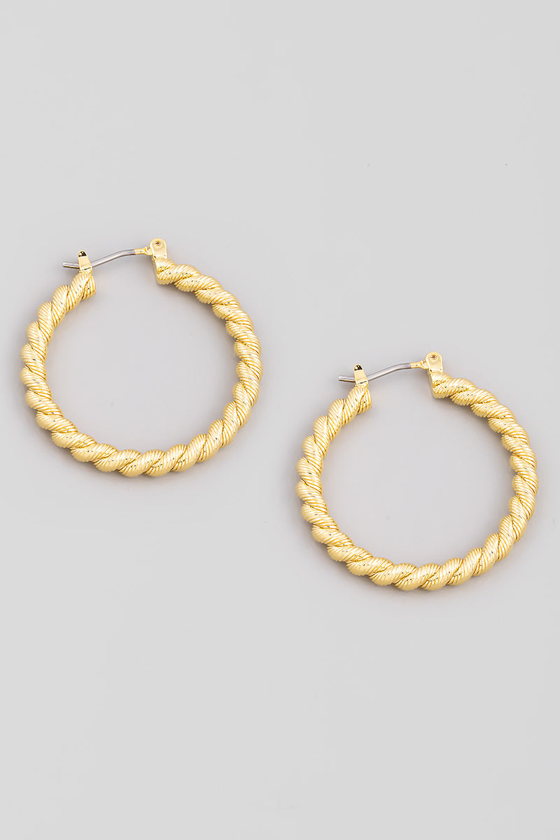 Latch Twist Hoop Earrings