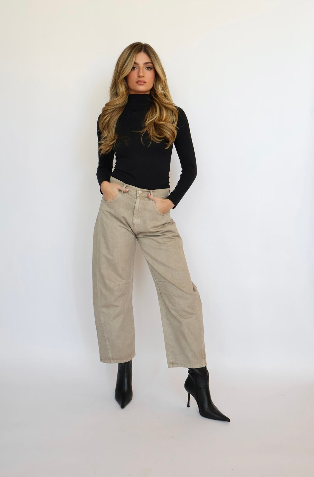 Wide Leg High Waisted Crop Pants