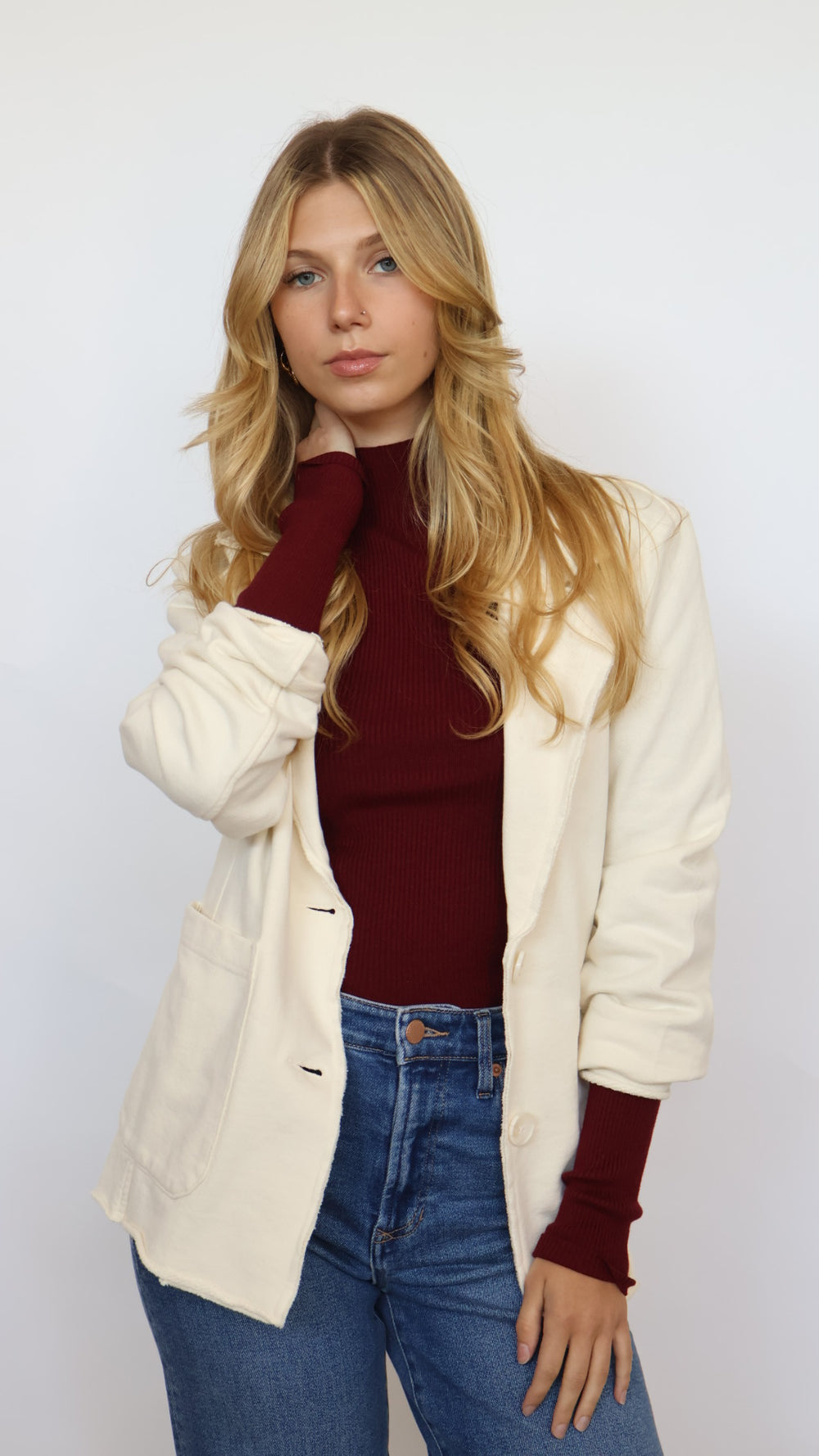 Thread & Supply Cotton Sweatshirt Knit Blazer