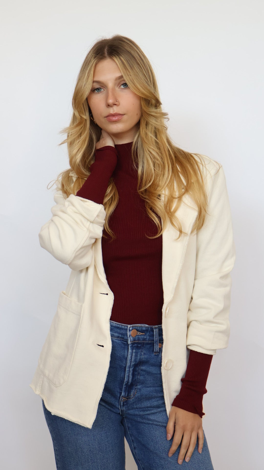 Thread & Supply Cotton Sweatshirt Knit Blazer