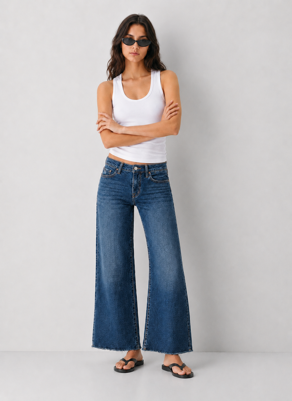 Vervet Jamie High Rise Super Soft Crop Slim Wide Leg