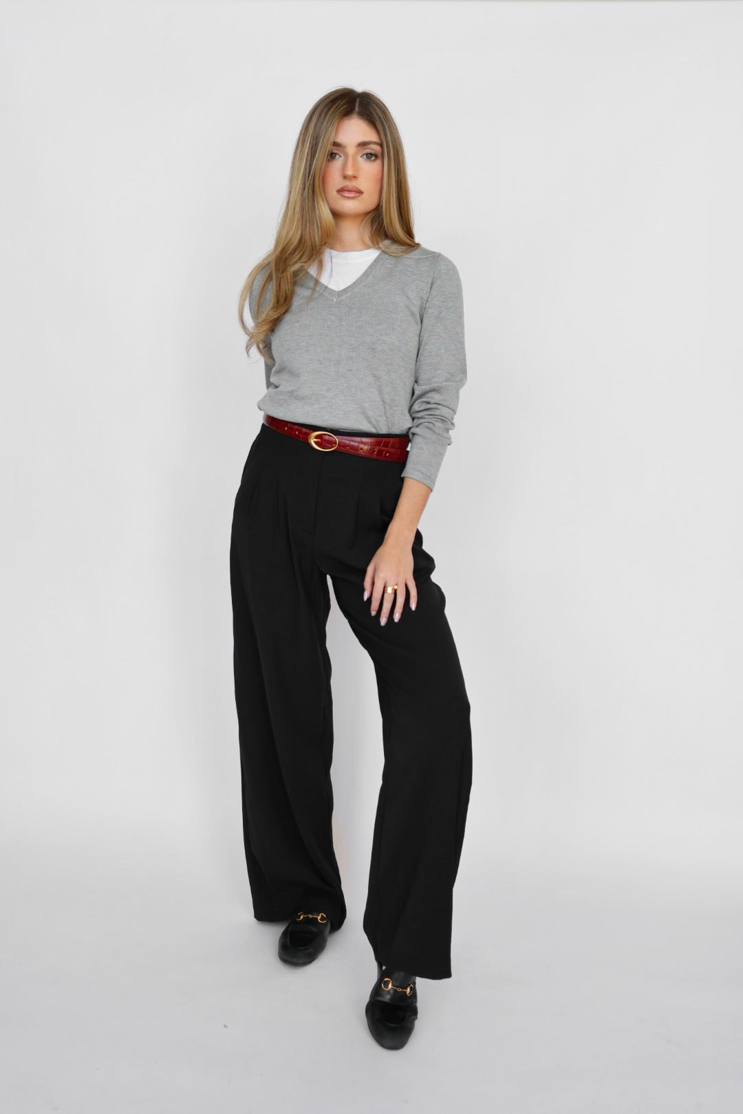 Lightweight Transitional V-Neck Knit Sweater