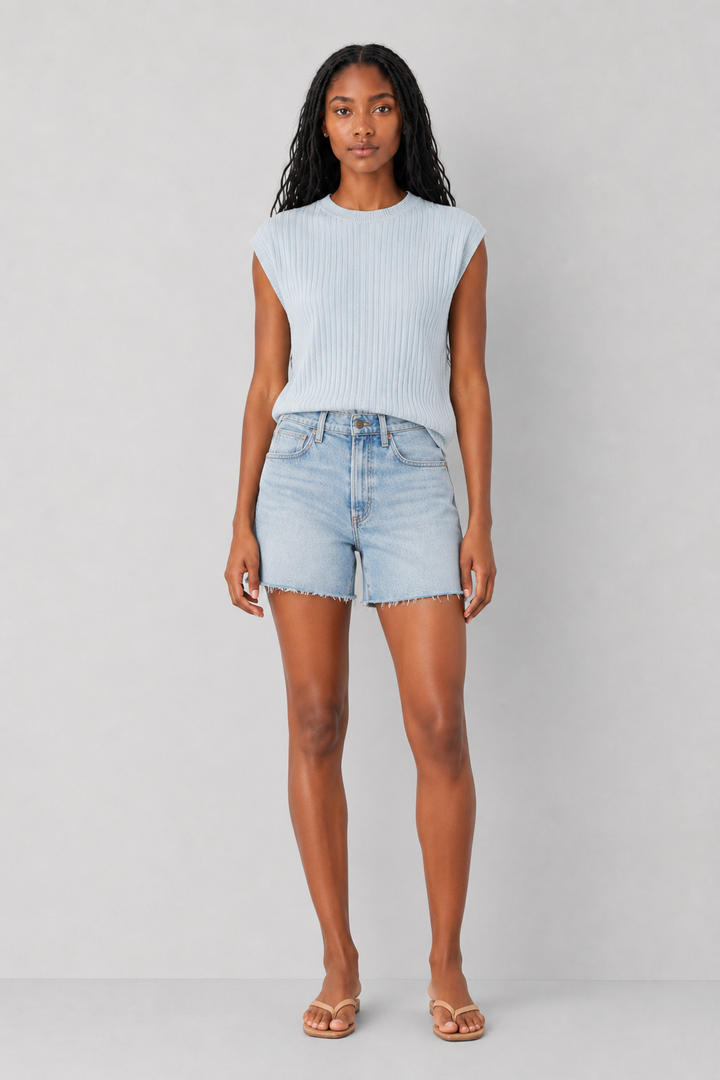 Fine Ribbed Knit Top