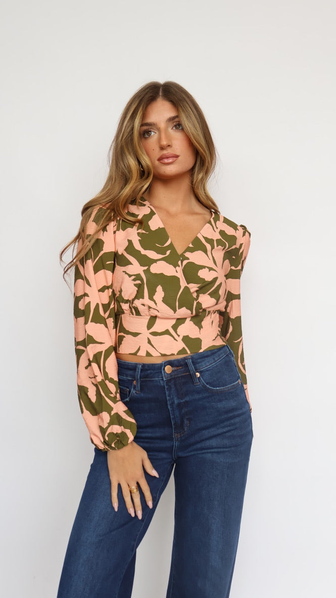 Printed Long Sleeveless Blouse