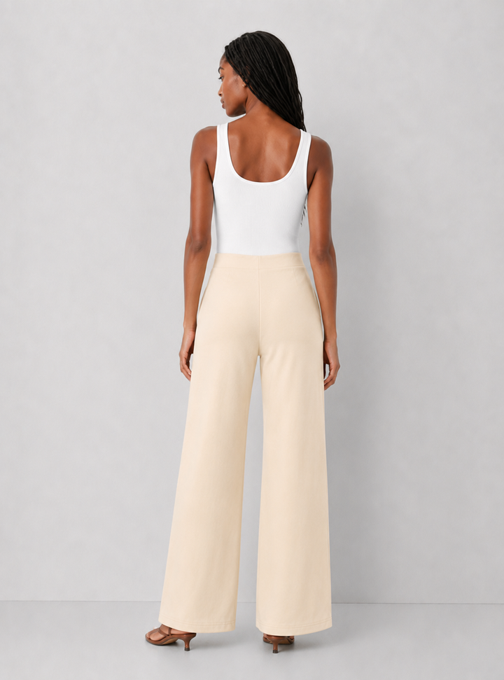 High-waisted Wide-leg Pants In Premium Stretch - FINAL SALE
